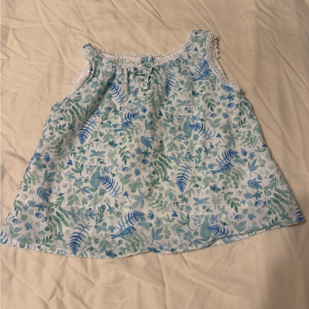 Janie and Jack Blue & Green Floral Tank Top - Picture 6 of 6